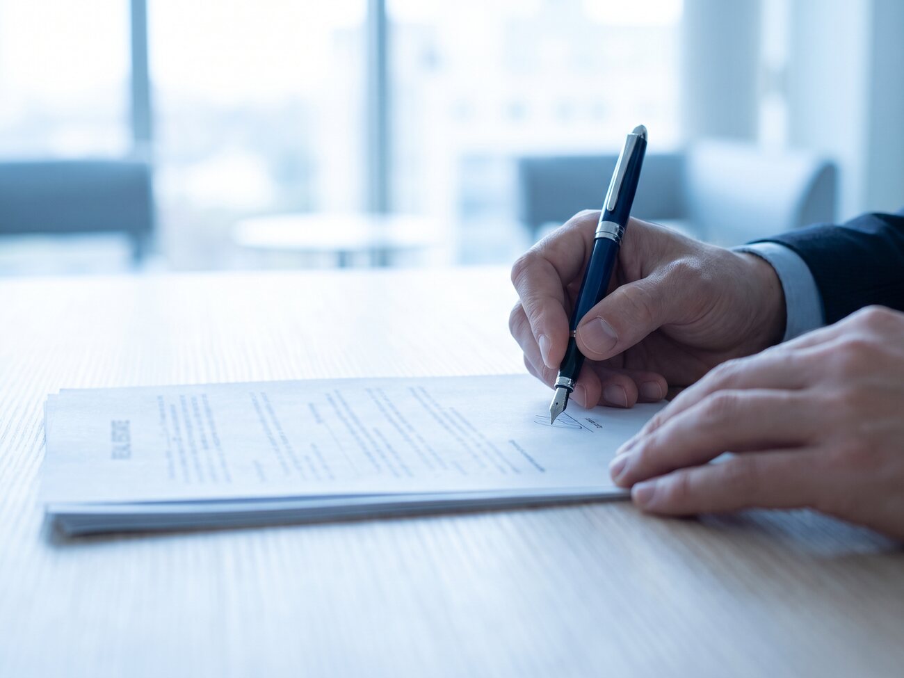 Signing closing documents with a fountain pen